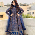 Reet-Riwaaj Special stitched 3 pieces Banarsi print silk maxi